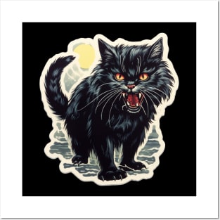 Angry Black Cat Posters and Art